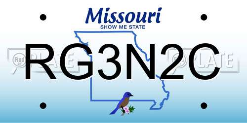 RG3N2C Missouri License Plate