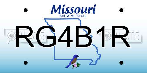 RG4B1R Missouri License Plate