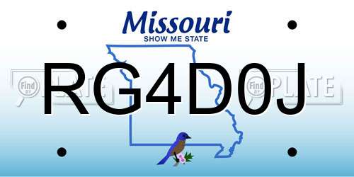 RG4D0J Missouri License Plate