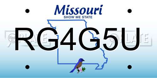 RG4G5U Missouri License Plate