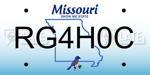 RG4H0C Missouri License Plate