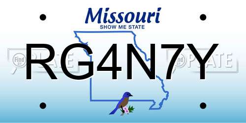 RG4N7Y Missouri License Plate
