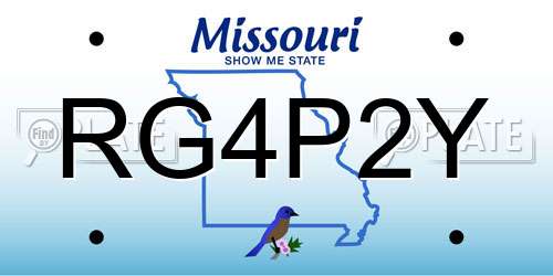 RG4P2Y Missouri License Plate