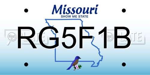 RG5F1B Missouri License Plate