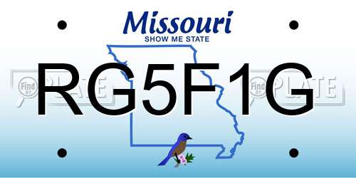 RG5F1G Missouri License Plate