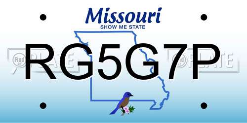 RG5G7P Missouri License Plate