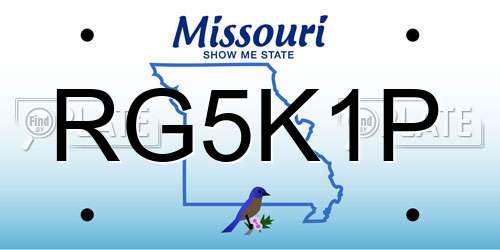 RG5K1P Missouri License Plate