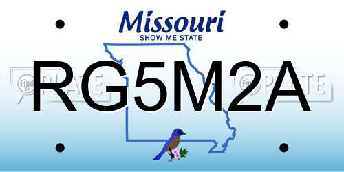 RG5M2A Missouri License Plate
