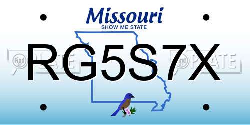 RG5S7X Missouri License Plate