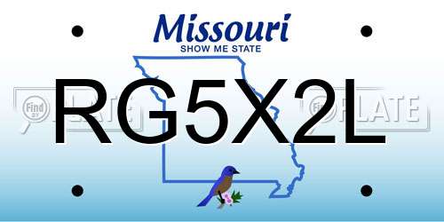 RG5X2L Missouri License Plate