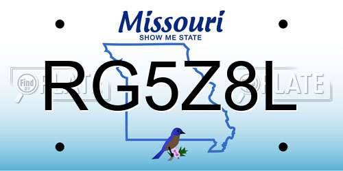 RG5Z8L Missouri License Plate