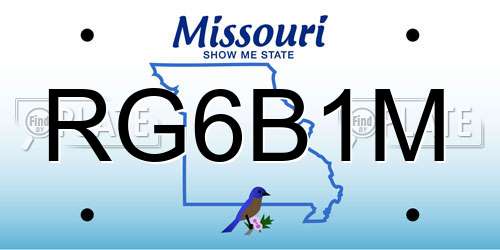 RG6B1M Missouri License Plate