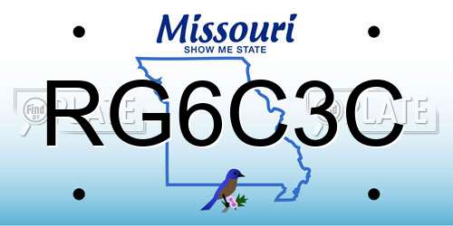 RG6C3C Missouri License Plate