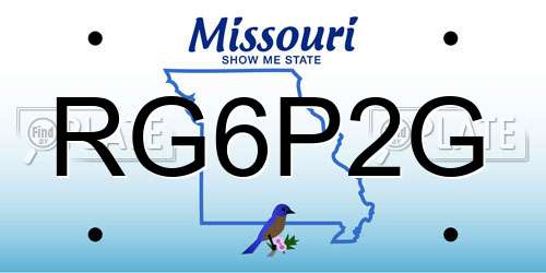 RG6P2G Missouri License Plate