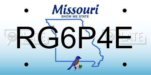 RG6P4E Missouri License Plate