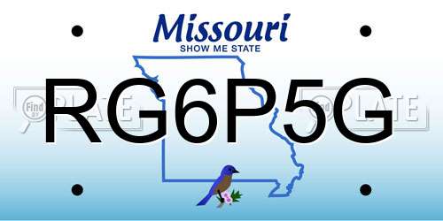RG6P5G Missouri License Plate