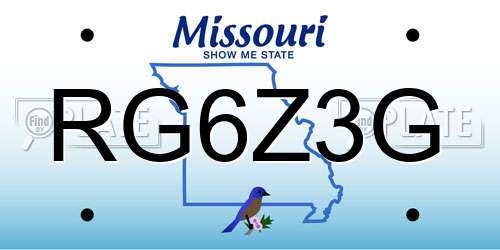 RG6Z3G Missouri License Plate