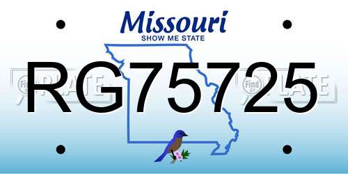 RG75725 Missouri License Plate