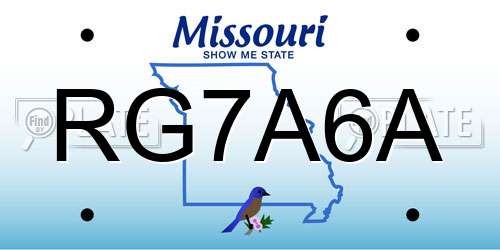 RG7A6A Missouri License Plate