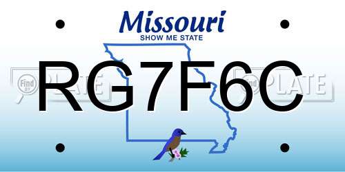 RG7F6C Missouri License Plate