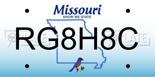 RG8H8C Missouri License Plate