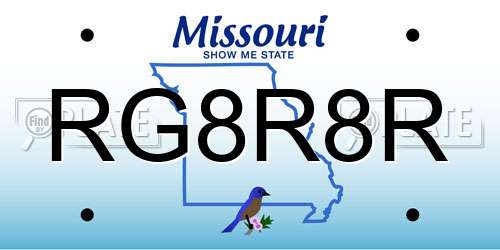 RG8R8R Missouri License Plate
