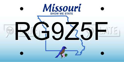 RG9Z5F Missouri License Plate