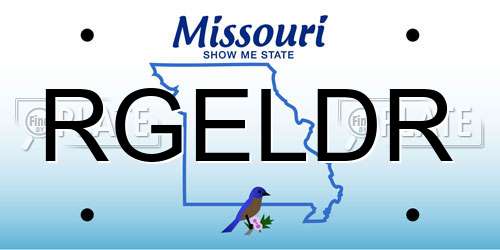 RGELDR Missouri License Plate