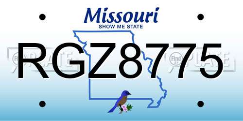 RGZ8775 Missouri License Plate
