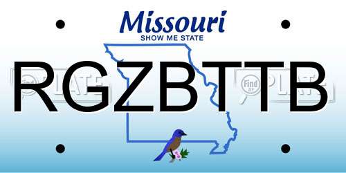 RGZBTTB Missouri License Plate