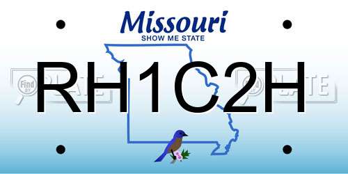 RH1C2H Missouri License Plate