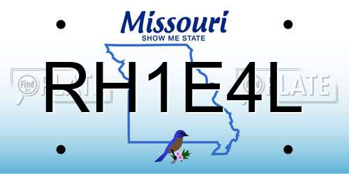 RH1E4L Missouri License Plate