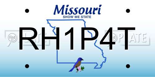 RH1P4T Missouri License Plate