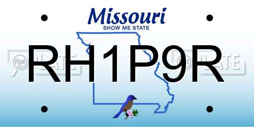 RH1P9R Missouri License Plate