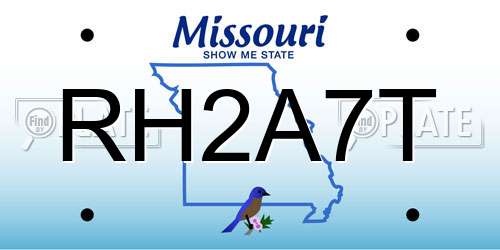 RH2A7T Missouri License Plate