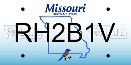 RH2B1V Missouri License Plate