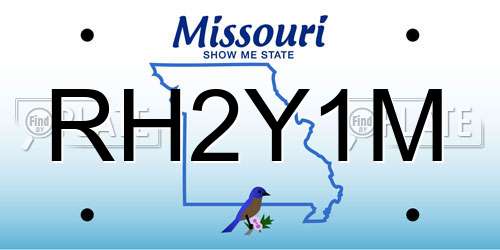 RH2Y1M Missouri License Plate