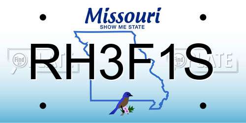 RH3F1S Missouri License Plate