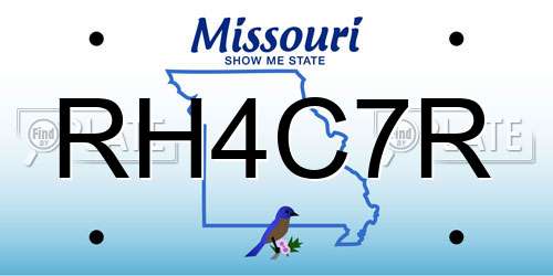 RH4C7R Missouri License Plate