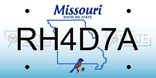 RH4D7A Missouri License Plate