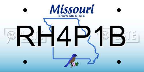 RH4P1B Missouri License Plate