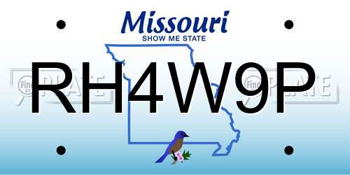RH4W9P Missouri License Plate
