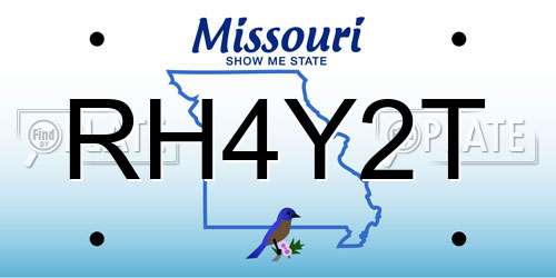 RH4Y2T Missouri License Plate