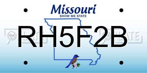 RH5F2B Missouri License Plate