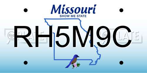 RH5M9C Missouri License Plate