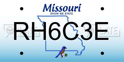RH6C3E Missouri License Plate