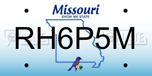 RH6P5M Missouri License Plate