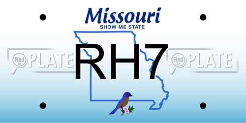 RH7 Missouri License Plate