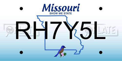 RH7Y5L Missouri License Plate