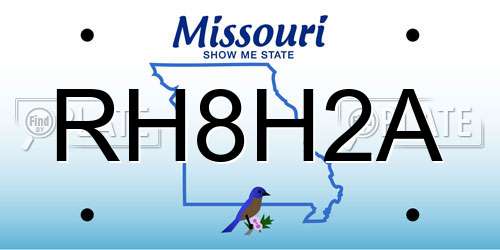 RH8H2A Missouri License Plate